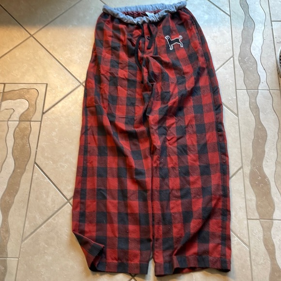 Black dog pajama loungewear pants gingham, buffalo check - Picture 2 of 6